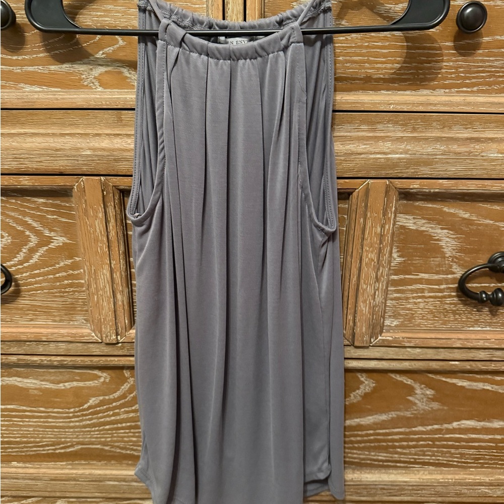Green Envelope Charcoal Spaghetti Strap Blouse